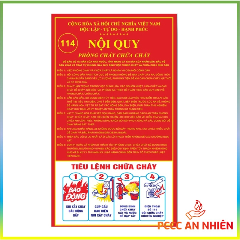Hình ảnh sản phẩm Bộ nội quy và tiêu lệnh PCCC bằng mica 2 trong 1