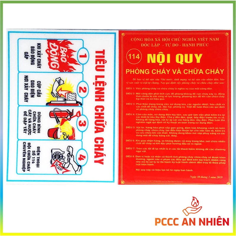 Hình ảnh sản phẩm Bộ nội quy và tiêu lệnh PCCC bằng mica